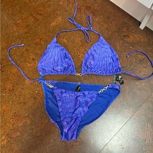 VIX  Purple Patterned Triangle Bikini Set